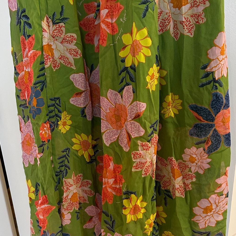 NWOT Emily Lovelock Floral Green Maxi Dress - Picture 5 of 9